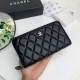 Replica di lusso Portafoglio Chanel Caviar trapuntato con soffietto e cerniera nero Imitazioni Cloni Portafoglio Chanel Caviar trapuntato con soffietto e cerniera nero firmate