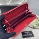 Replica Borse Dettagli perfetti Portafoglio Chanel con cerniera pelle trapuntata rosso caviale firmate