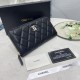 Cloni Portafoglio Chanel con cerniera pelle trapuntata Nero caviale firmate