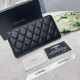 Cloni Portafoglio Chanel con cerniera pelle trapuntata Nero caviale firmate