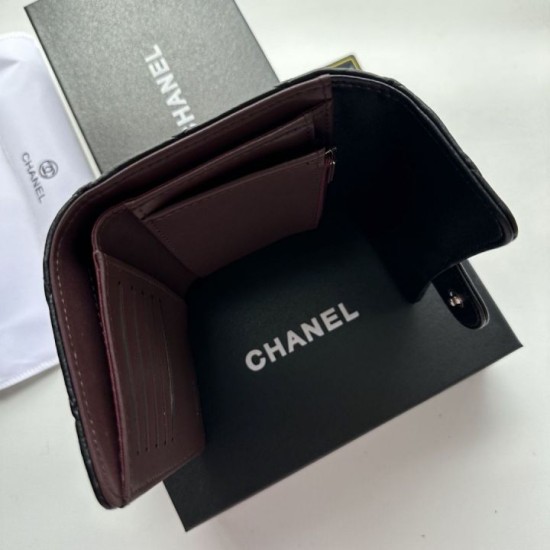 Replica di lusso Pari Portafoglio Chanel Timeless/Classique in pelle trapuntata nera Imitazioni Cloni Pari replica Portafoglio Chanel Timeless/Classique in pelle trapuntata nera firmate