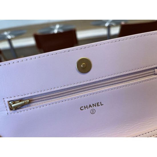 Replica di lusso Qualità da grande Portafoglio Chanel trapuntato in caviale perlato con catena Woc Rosa Imitazioni Cloni Qualità da grande replica Portafoglio Chanel trapuntato in caviale perlato con catena Woc Rosa firmate