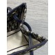 Replica di lusso Borsa 1:1 Shopping Dior piccola/grande jacquard blu Dior Oblique Imitazioni Cloni Borsa Replica Shopping Dior piccola/grande jacquard blu Dior Oblique firmate