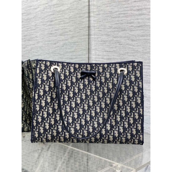 Replica di lusso Borsa 1:1 Shopping Dior piccola/grande jacquard blu Dior Oblique Imitazioni Cloni Borsa Replica Shopping Dior piccola/grande jacquard blu Dior Oblique firmate
