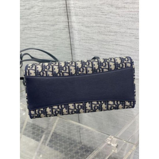 Replica di lusso Borsa 1:1 Shopping Dior piccola/grande jacquard blu Dior Oblique Imitazioni Cloni Borsa Replica Shopping Dior piccola/grande jacquard blu Dior Oblique firmate