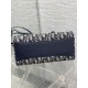 Replica di lusso Borsa 1:1 Shopping Dior piccola/grande jacquard blu Dior Oblique Imitazioni Cloni Borsa Replica Shopping Dior piccola/grande jacquard blu Dior Oblique firmate