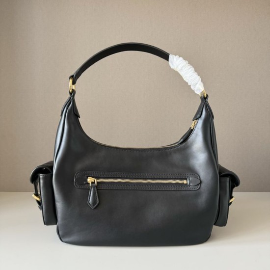 Replica di lusso Borsa a tracolla Miu Miu Pocket Nappa 5BC189 Nero Imitazioni Cloni Borsa a tracolla Miu Miu Pocket Nappa 5BC189 Nero firmate