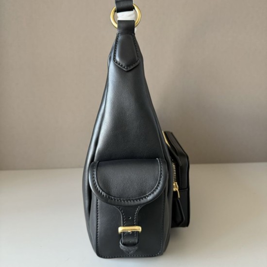 Replica di lusso Borsa a tracolla Miu Miu Pocket Nappa 5BC189 Nero Imitazioni Cloni Borsa a tracolla Miu Miu Pocket Nappa 5BC189 Nero firmate