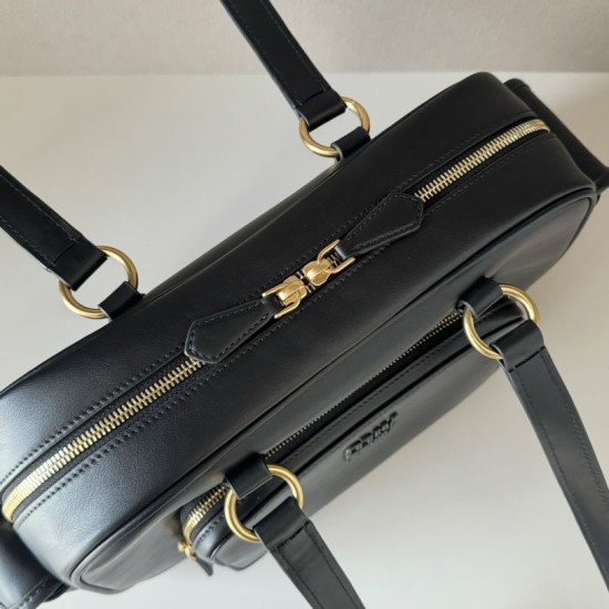 Replica di lusso Borse a tracolla Miu Miu Pocket con manico superiore Nero Imitazioni Cloni Borse a tracolla Miu Miu Pocket con manico superiore Nero firmate