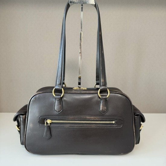 Replica di lusso Borse Imitazioni a tracolla Miu Miu Pocket con manico superiore Caffè Imitazioni Cloni Borse Imitazioni a tracolla Miu Miu Pocket con manico superiore Caffè firmate