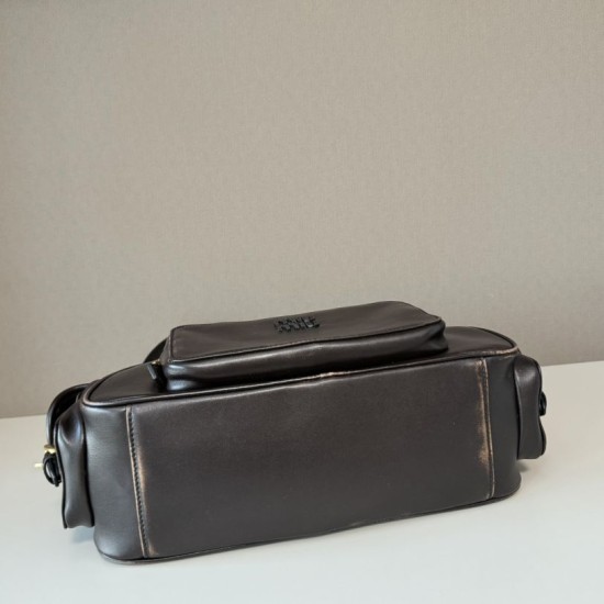 Replica di lusso Borse Imitazioni a tracolla Miu Miu Pocket con manico superiore Caffè Imitazioni Cloni Borse Imitazioni a tracolla Miu Miu Pocket con manico superiore Caffè firmate