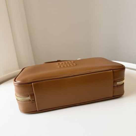 Replica di lusso Borsa a mano Miu Miu Beau 5BB172 Marrone Imitazioni Cloni Borsa a mano Miu Miu Beau 5BB172 Marrone firmate
