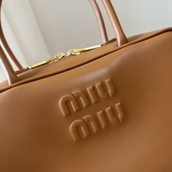 Replica di lusso Borsa a mano Miu Miu Beau 5BB172 Marrone Imitazioni Cloni Borsa a mano Miu Miu Beau 5BB172 Marrone firmate