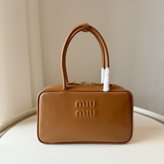 Replica di lusso Borsa a mano Miu Miu Beau 5BB172 Marrone Imitazioni Cloni Borsa a mano Miu Miu Beau 5BB172 Marrone firmate