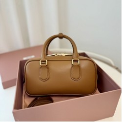 Replica di lusso Borse Imitazioni a mano Miu Miu Arcadie 5BB142 Marrone Imitazioni Cloni Borse Imitazioni a mano Miu Miu Arcadie 5BB142 Marrone firmate