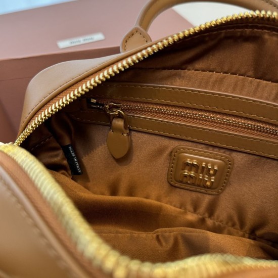 Replica di lusso Borse Imitazioni a mano Miu Miu Arcadie 5BB142 Marrone Imitazioni Cloni Borse Imitazioni a mano Miu Miu Arcadie 5BB142 Marrone firmate