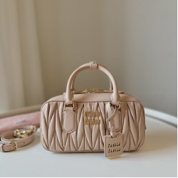 Borsa a mano Miu Miu Arcadie Matelassé Nappa 5BB142 marrone