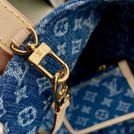 Replica di lusso Borse a secchiello in denim Louis Vuitton All In BB M28107 Imitazioni Replica Borse a secchiello in denim Louis Vuitton All In BB M28107 firmate