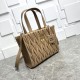 Cloni Borsa tote Miu Miu in pelle nappa trapuntata marrone firmate