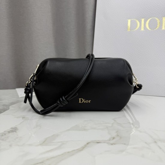 Replica di lusso Borsa a tracolla Dior Bow nera Imitazioni Cloni Borsa a tracolla Dior Bow nera firmate