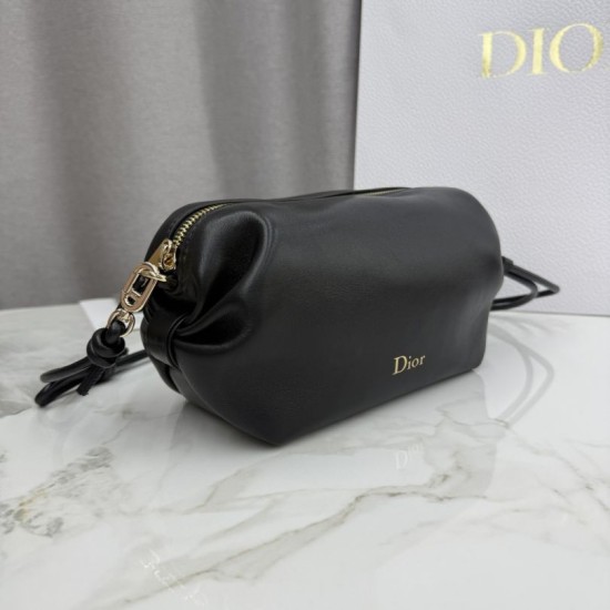 Replica di lusso Borsa a tracolla Dior Bow nera Imitazioni Cloni Borsa a tracolla Dior Bow nera firmate