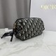 Replica di lusso Pochette Borse Dior Bow Dior jacquard Oblique con motivo blu Imitazioni Cloni Pochette Borse Dior Bow Dior jacquard Oblique con motivo blu firmate