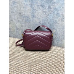 Borsa a tracolla mini Loulou YSL Saint Laurent Bordeaux Borsa a tracolla mini Loulou YSL Saint Laurent Bordeaux