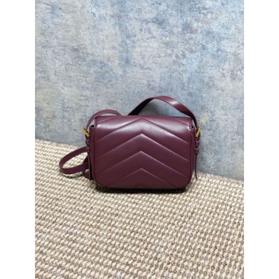 Replica di lusso Borsa a tracolla mini Loulou YSL Saint Laurent Bordeaux Imitazioni Cloni Borsa a tracolla mini Loulou YSL Saint Laurent Bordeaux firmate