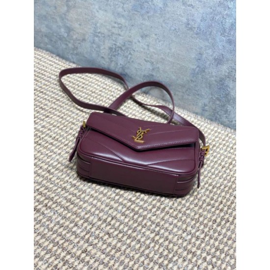Replica di lusso Borsa a tracolla mini Loulou YSL Saint Laurent Bordeaux Imitazioni Cloni Borsa a tracolla mini Loulou YSL Saint Laurent Bordeaux firmate