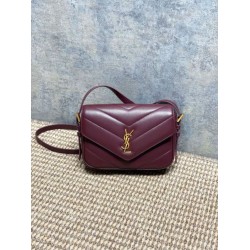 Borsa a tracolla mini Loulou YSL Saint Laurent Bordeaux