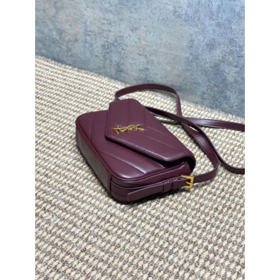 Replica di lusso Borsa a tracolla mini Loulou YSL Saint Laurent Bordeaux Imitazioni Cloni Borsa a tracolla mini Loulou YSL Saint Laurent Bordeaux firmate