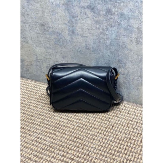 Replica di lusso Borse fedele mini Loulou YSL Saint Laurent Nero Imitazioni Cloni Borse Replica fedele mini Loulou YSL Saint Laurent Nero firmate