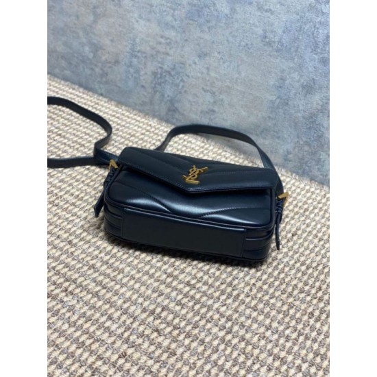 Replica di lusso Borse fedele mini Loulou YSL Saint Laurent Nero Imitazioni Cloni Borse Replica fedele mini Loulou YSL Saint Laurent Nero firmate