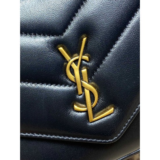 Replica di lusso Borse fedele mini Loulou YSL Saint Laurent Nero Imitazioni Cloni Borse Replica fedele mini Loulou YSL Saint Laurent Nero firmate