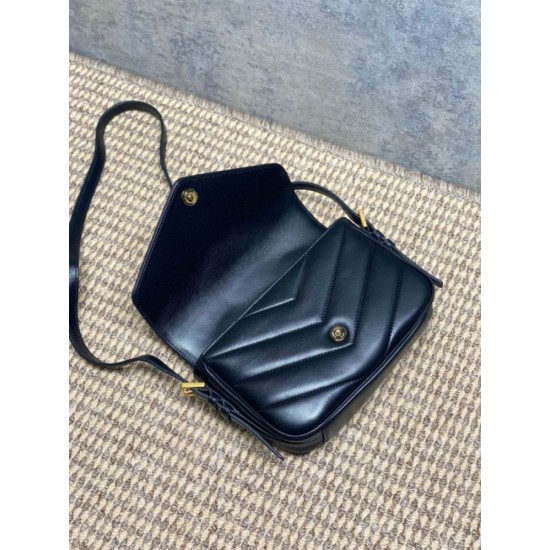 Replica di lusso Borse fedele mini Loulou YSL Saint Laurent Nero Imitazioni Cloni Borse Replica fedele mini Loulou YSL Saint Laurent Nero firmate