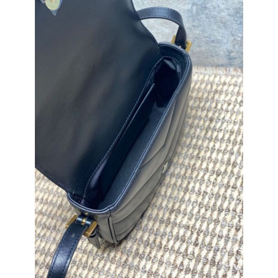 Replica di lusso Borse fedele mini Loulou YSL Saint Laurent Nero Imitazioni Cloni Borse Replica fedele mini Loulou YSL Saint Laurent Nero firmate