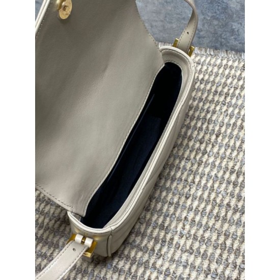 Replica di lusso Borse a tracolla mini Loulou YSL Saint Laurent Beige Imitazioni Cloni Borse Replica a tracolla mini Loulou YSL Saint Laurent Beige firmate