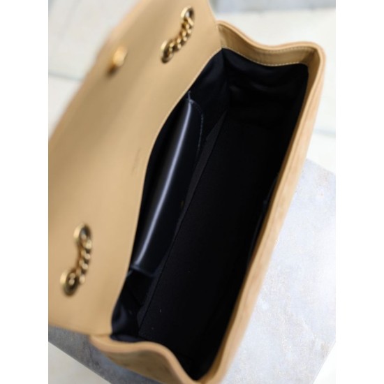 Replica di lusso YSL Saint Laurent LouLou Medium in camoscio trapuntato marrone Imitazioni Cloni YSL Saint Laurent LouLou Medium in camoscio trapuntato marrone firmate