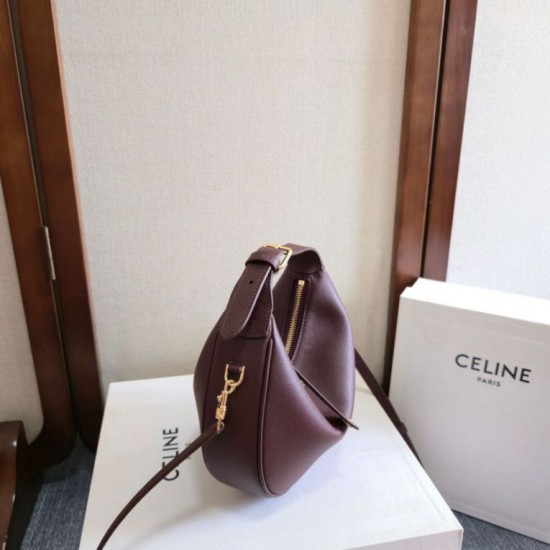 Replica di lusso Borsa a tracolla Celine Lulu per adolescenti Borgogna Imitazioni Cloni Borsa a tracolla Celine Lulu per adolescenti Borgogna firmate