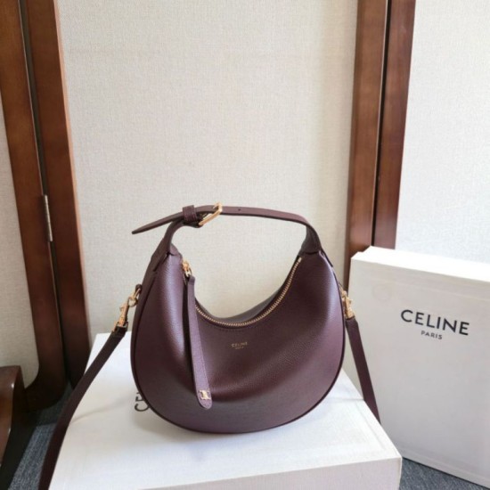 Replica di lusso Borsa a tracolla Celine Lulu per adolescenti Borgogna Imitazioni Cloni Borsa a tracolla Celine Lulu per adolescenti Borgogna firmate