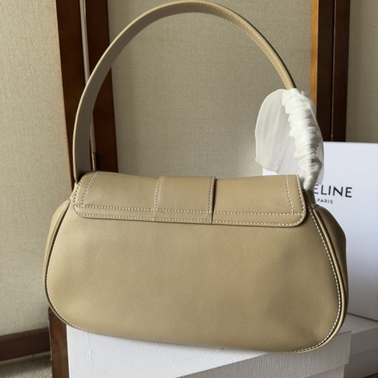 Replica di lusso Borse Alta Qualità a tracolla media Celine Polly Beige Imitazioni Cloni Borse Replica Alta Qualità a tracolla media Celine Polly Beige firmate