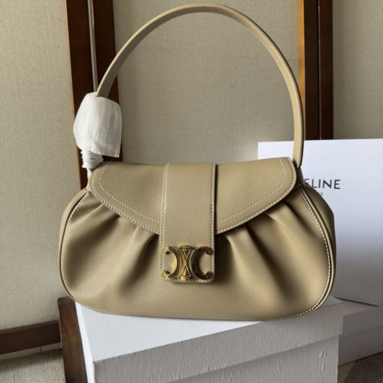 Replica di lusso Borse Alta Qualità a tracolla media Celine Polly Beige Imitazioni Cloni Borse Replica Alta Qualità a tracolla media Celine Polly Beige firmate