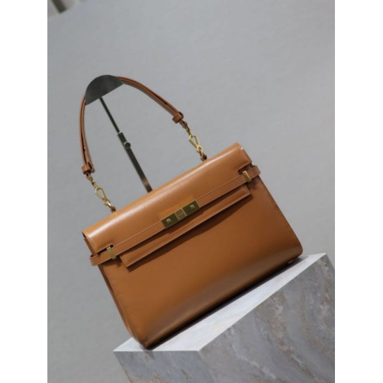 Replica di lusso Borsa a tracolla YSL Saint Laurent Manhattan marrone Imitazioni Cloni Borsa a tracolla YSL Saint Laurent Manhattan marrone firmate
