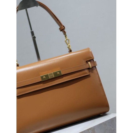 Replica di lusso Borsa a tracolla YSL Saint Laurent Manhattan marrone Imitazioni Cloni Borsa a tracolla YSL Saint Laurent Manhattan marrone firmate