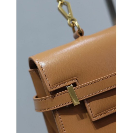 Replica di lusso Borsa a tracolla YSL Saint Laurent Manhattan marrone Imitazioni Cloni Borsa a tracolla YSL Saint Laurent Manhattan marrone firmate