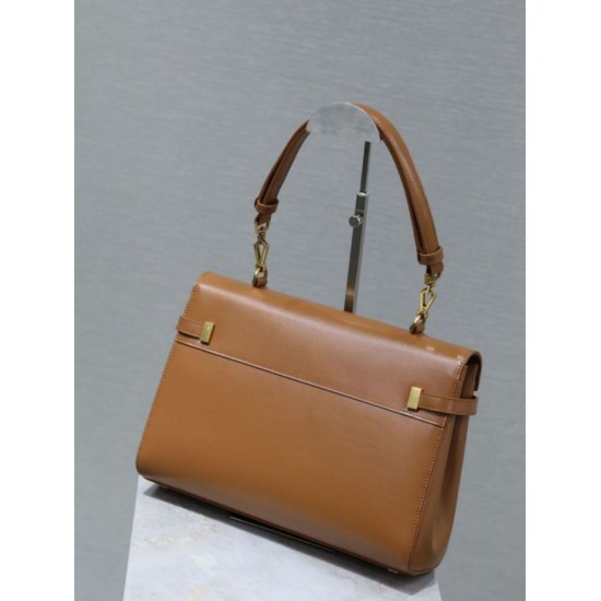 Replica di lusso Borsa a tracolla YSL Saint Laurent Manhattan marrone Imitazioni Cloni Borsa a tracolla YSL Saint Laurent Manhattan marrone firmate