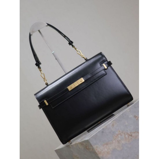 Replica di lusso Borsa a tracolla YSL Saint Laurent Manhattan Nera Imitazioni Cloni Borsa a tracolla YSL Saint Laurent Manhattan Nera firmate
