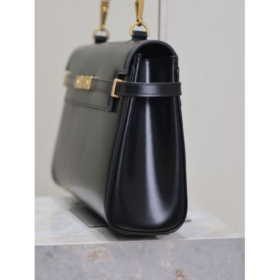 Replica di lusso Borsa a tracolla YSL Saint Laurent Manhattan Nera Imitazioni Cloni Borsa a tracolla YSL Saint Laurent Manhattan Nera firmate