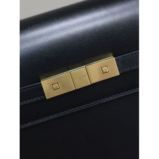 Replica di lusso Borsa a tracolla YSL Saint Laurent Manhattan Nera Imitazioni Cloni Borsa a tracolla YSL Saint Laurent Manhattan Nera firmate