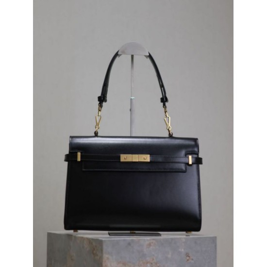 Replica di lusso Borsa a tracolla YSL Saint Laurent Manhattan Nera Imitazioni Cloni Borsa a tracolla YSL Saint Laurent Manhattan Nera firmate